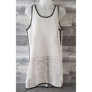 Mesh Black and White Peekaboo Dress